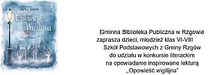 Konkurs literacki na opowiadanie inspirowane lekturą ,,Opowieść wigilijna” - plakat