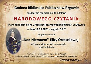 Narodowe Czytanie 2023 r. - plakat