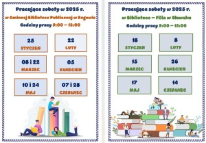 Harmonogram otwartych sobót w 2025 r. - plakat